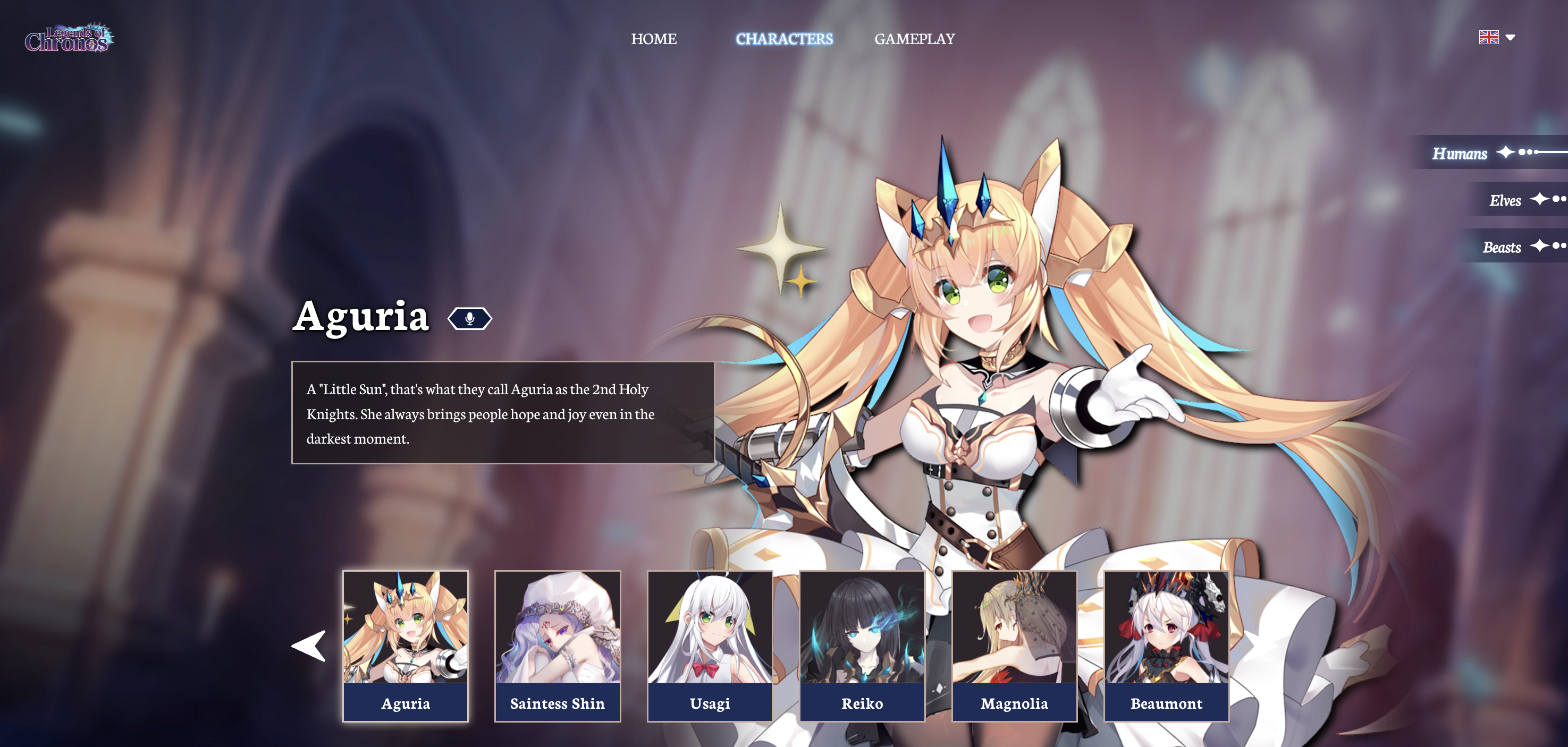 Characters Page